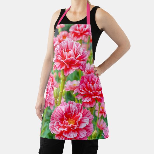 Tablier Pink Carnations Apron (Insitu)