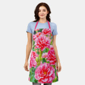 Tablier Pink Carnations Apron (Porté)