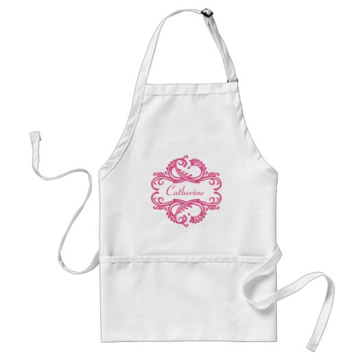 Tablier Pink Chic Damask Apron (Devant)