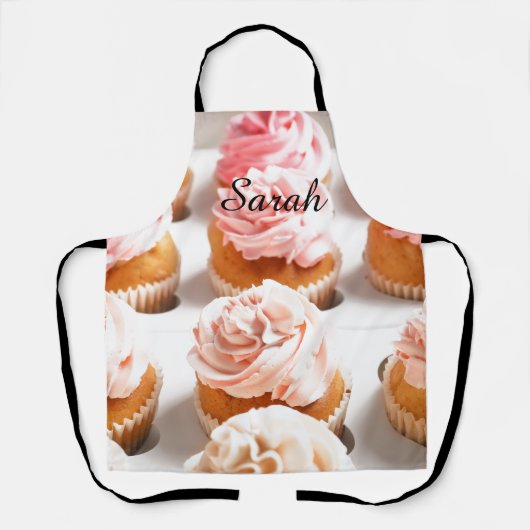 Tablier Pink, Cupcakes Kitchen Apron Personnalisable (Recto)