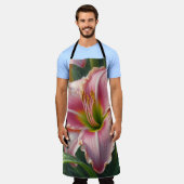 Tablier Pink Daylily Floral (Porté)