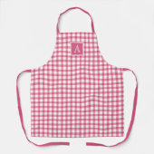 Tablier Pink En vichy Plaid Checker Monogramme moderne min (Recto)