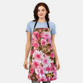 Tablier Pink Floral Bloom Pattern Design (Porté)