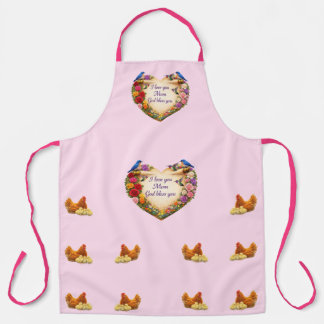 Tablier Pink Floral Faith-Inspired Kitchen Apron for Mom