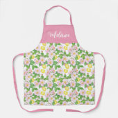 Tablier Pink Floral Lemon Pattern Personalised Name (Recto)