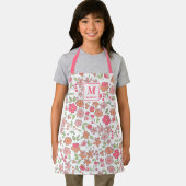 Tablier Pink Floral Monogram Apron (Insitu)