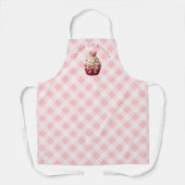 Tablier Pink Gingham Faux Crochet Cupcake Bakery (Recto)