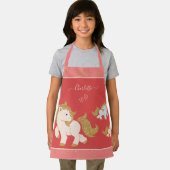 Tablier Pink Glitter Ponies with First Name Little Girl (Insitu)