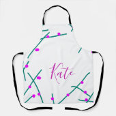 Tablier Pink green cherry tree name boho retro rustic bold (Recto)