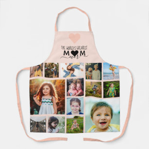Tablier Pink Heart Greatest Mom Jamais Photo Collage