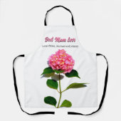 Tablier Pink hydrangea rose floral meilleure maman jamais (Recto)