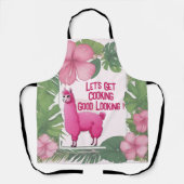 Tablier Pink Joyeux Lama souriant (Recto)