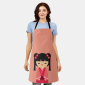 Tablier Pink Kokeshi poupées japonaises (Porté)