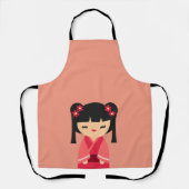 Tablier Pink Kokeshi poupées japonaises (Recto)