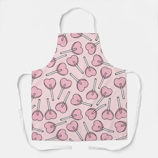 Tablier Pink Lollipops, Heart Lollipops, Lollipop Pattern (Recto)