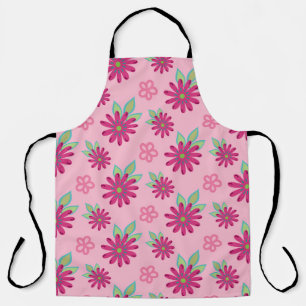 Tablier Pink marguerite florale sans couture patternart, b