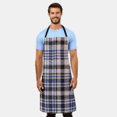 Tablier Pink Navy Glen Plaid texturé transparent (Porté)