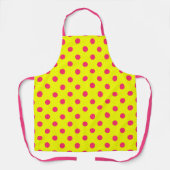 Tablier Pink On Yellow Polka Dots Pattern Design (Recto)
