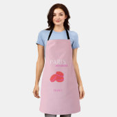 Tablier Pink Paris Travel Art Preppy Macarons (Porté)