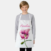 Tablier Pink pavot aquarelle de fleurs art (Porté)