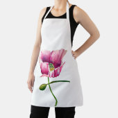 Tablier Pink pavot aquarelle de fleurs art (Insitu)