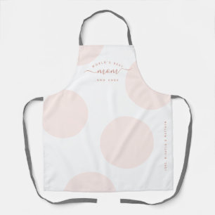 Tablier Pink Polka Dot World's Best Mom & Chef Apron