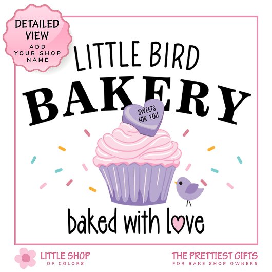 Tablier Pink Purple Cupcake Customizable Bakery