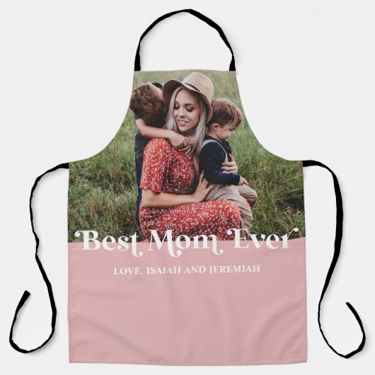 Tablier Pink Retro Meilleure maman toujours une image pers (Recto)