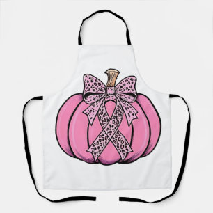 Tablier Pink Ribbon Citrouille Face Halloween Cancer du se