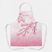 Tablier Pink Sakura Bloom Branches florales & Nom personna (Recto)