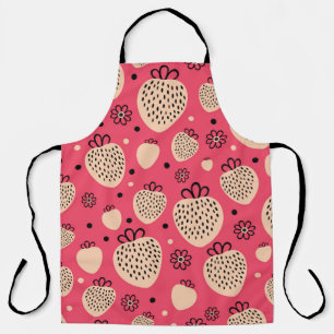 Tablier pink strawberry seamless pattern