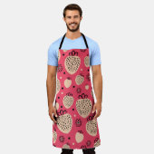 Tablier pink strawberry seamless pattern (Porté)