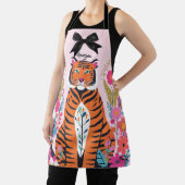 Tablier Pink Tiger Floral Bow Aesthetic Chic Artistic (Insitu)