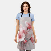 Tablier Pink, White, and Gray Foral (Porté)