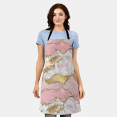 Tablier Pink White Marble Gold Glitter (Porté)