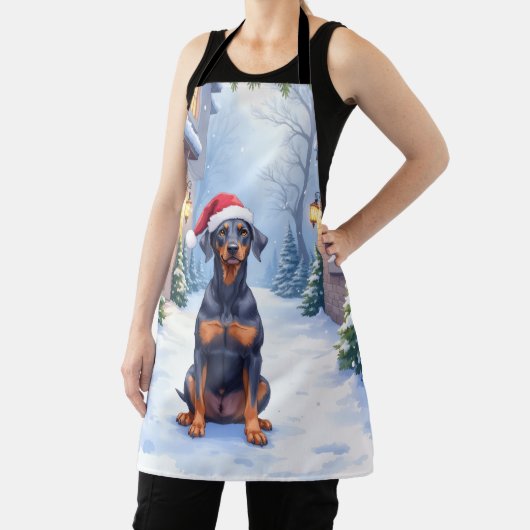 Tablier Pinscher allemand Courtyard enneigé Chapeau de Pèr (Insitu)