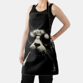 Tablier Pipe Cat - Cool Retro Cat Graphic Monochrome (Insitu)