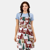 Tablier Pique-nique de Noël village de Noël (Porté)