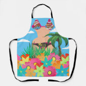 Tablier Pirate bikini des fleurs tropicales hawaïennes pal (Recto)