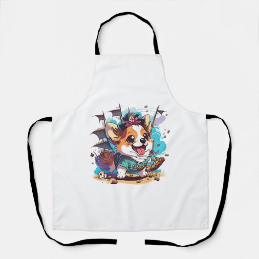 Tablier Pirate Chien Corgi (Recto)