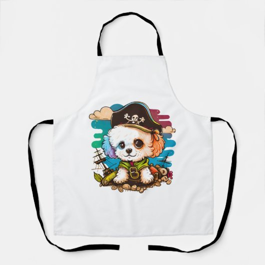 Tablier Pirate de chien de Bichon (Recto)
