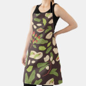 Tablier pistache sans joint motif avec noix, coquilles, so (Insitu)