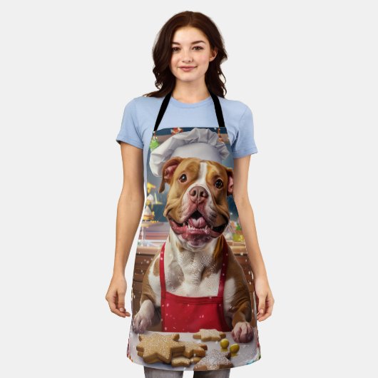 Tablier Pit Bull - Fête de Noël (Porté)