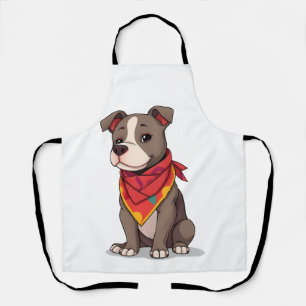 Tablier Pitbull mignon avec bandana Gif amateur de chien