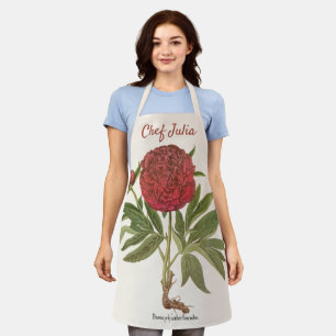 Tablier Pivoines Vintage, Fleurs de Pivoine par Basilius B