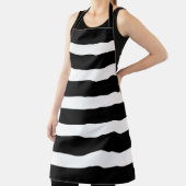 Tablier PixDezines bandes noires et blanches réglables (Insitu)