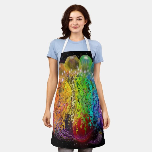 Tablier Pixies d'espace Rainbow Party Apron (Porté)