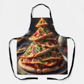 Tablier Pizza arbre de Noël (Recto)