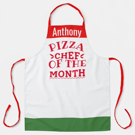 Tablier Pizza Chef du mois - ajouter le nom (Recto)