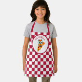 Tablier pizza mignonne ajouter nom enfants cuisine (Insitu)